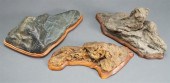 THREE ASSORTED SUISEKI STONES,