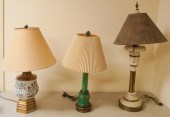 THREE ASSORTED TABLE LAMPS H T