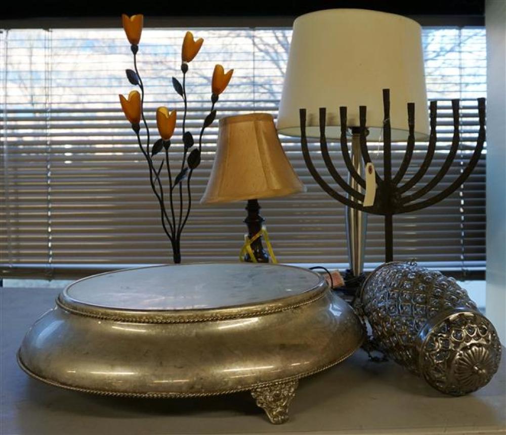 THREE ASSORTED TABLE LAMPS, METAL