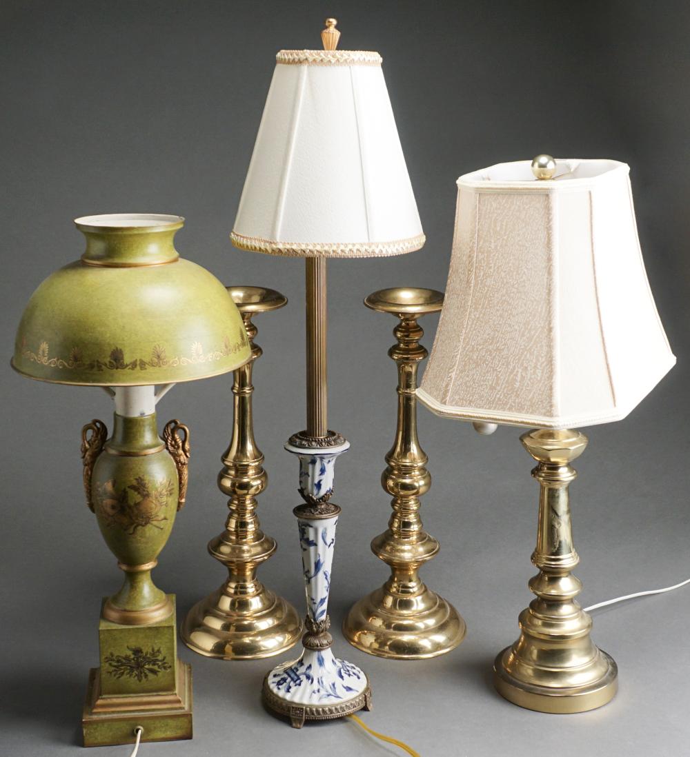 THREE ASSORTED TABLE LAMPS WITH