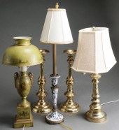 THREE ASSORTED TABLE LAMPS WIT