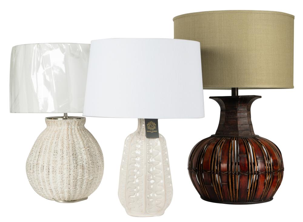 THREE ASSORTED TABLE LAMPSThree