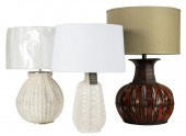 THREE ASSORTED TABLE LAMPSThre
