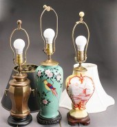 THREE ASSORTED TABLE LAMPSThre