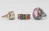 THREE ASSORTED WHITE GOLD RING