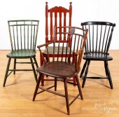 THREE ASSORTED WINDSOR CHAIRS,