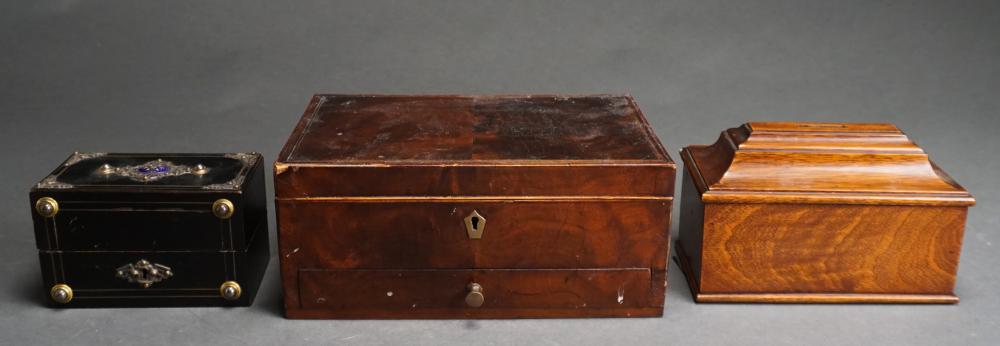 THREE ASSORTED WOOD BOXESThree