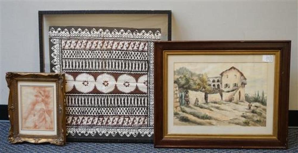 THREE ASSORTED WORKS OF ART,