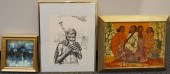 THREE ASSORTED WORKS OF ARTThr