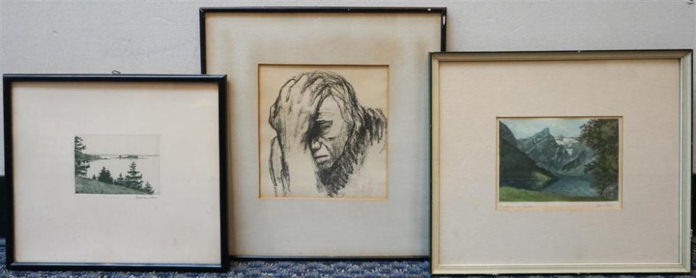 THREE ASSORTED WORKS OF ARTThree