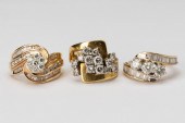 THREE ASSORTED YELLOW GOLD & D