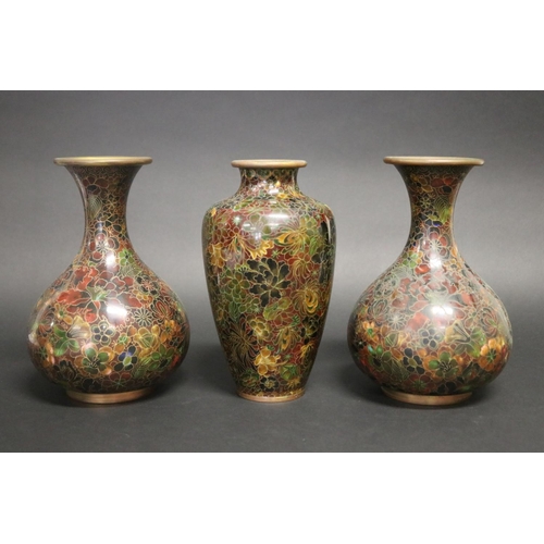 Three autumn tone cloisonné