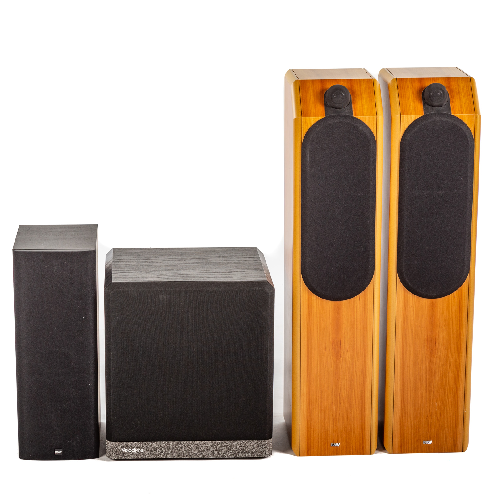 THREE B & W SPEAKERS & VELODYNE