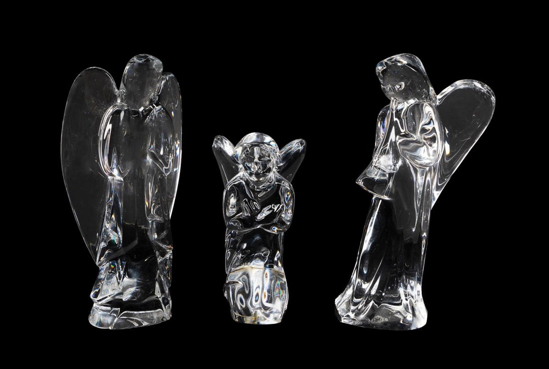 THREE BACCARAT CRYSTAL ANGEL
