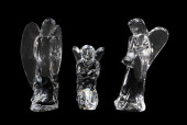 THREE BACCARAT CRYSTAL ANGEL N
