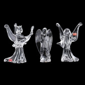 THREE BACCARAT CRYSTAL ANGELS<
