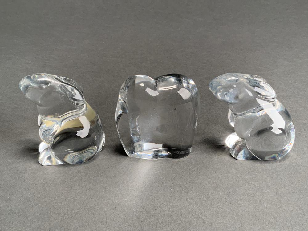 THREE BACCARAT CRYSTAL ANIMAL