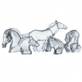 THREE BACCARAT CRYSTAL HORSES