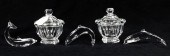 THREE BACCARAT GLASS DOLPHINS