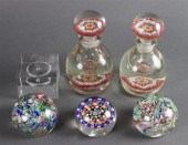 Three Baccarat millefiori glas
