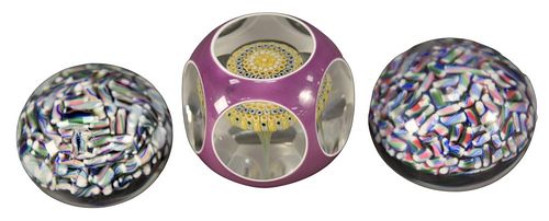THREE BACCARAT MILLEFIORI GLASS