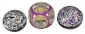 THREE BACCARAT MILLEFIORI GLAS