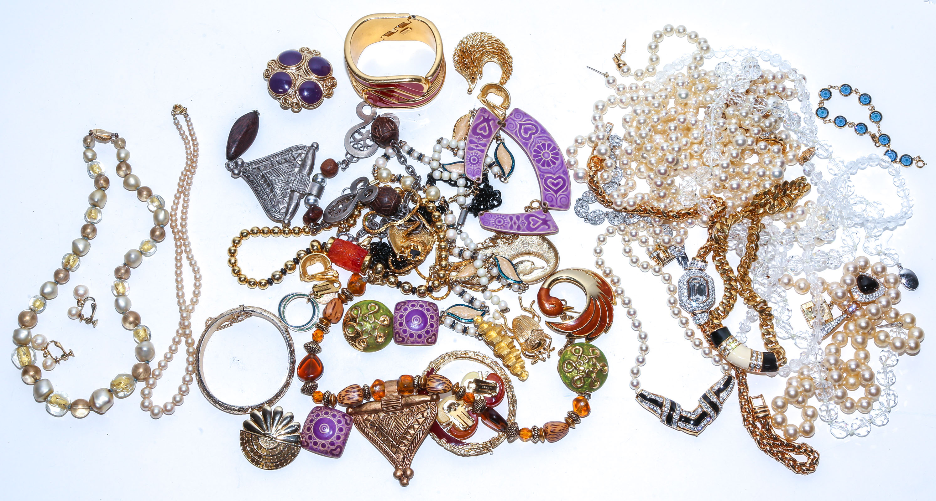 THREE BAGS OF DESIGNER JEWELRY