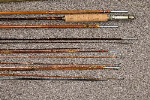 THREE BAMBOO FLY RODS MONTAGUE