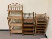 THREE BAMBOO OPEN ETAGERES TAL