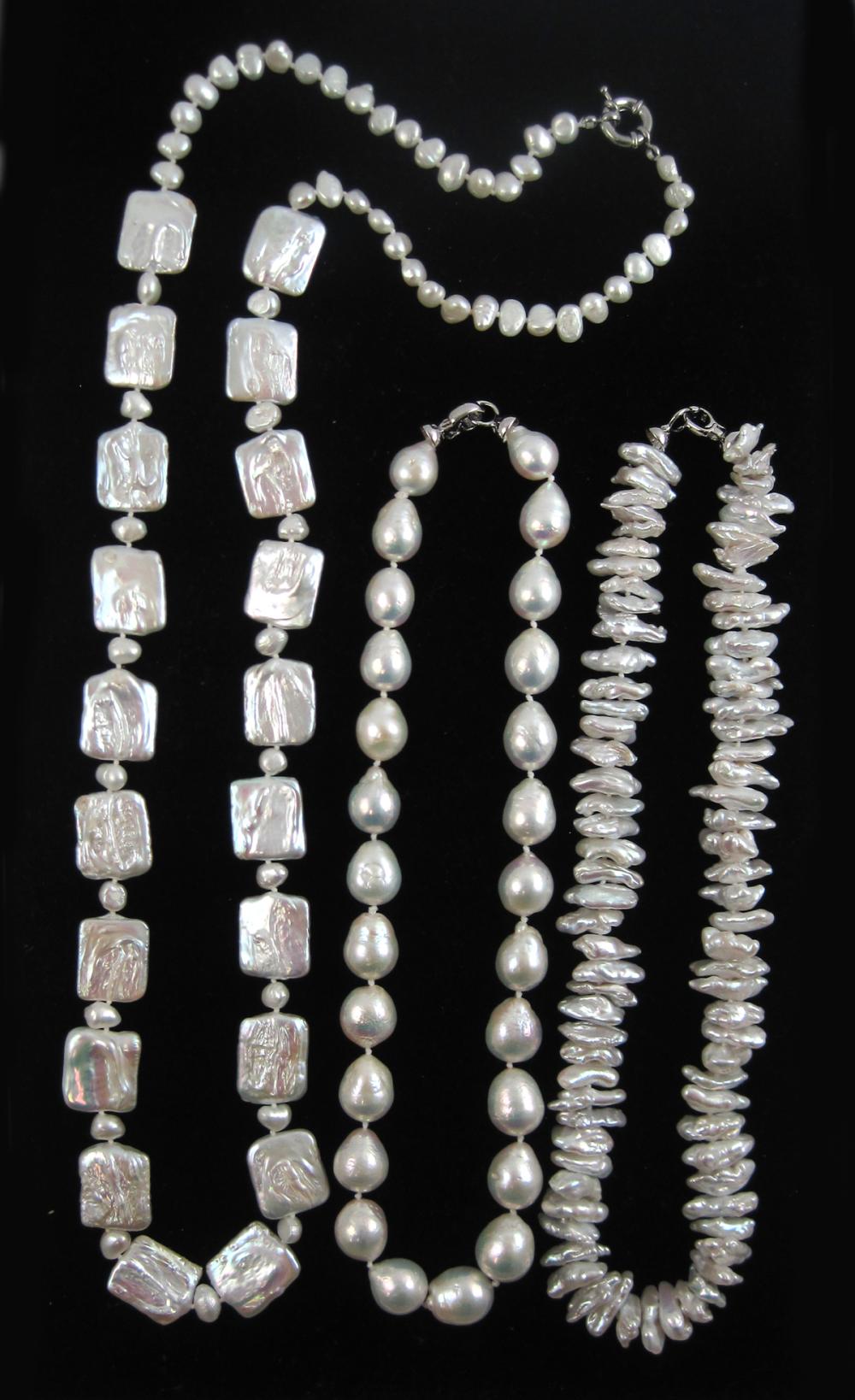 THREE BAROQUE WHITE PEARL
