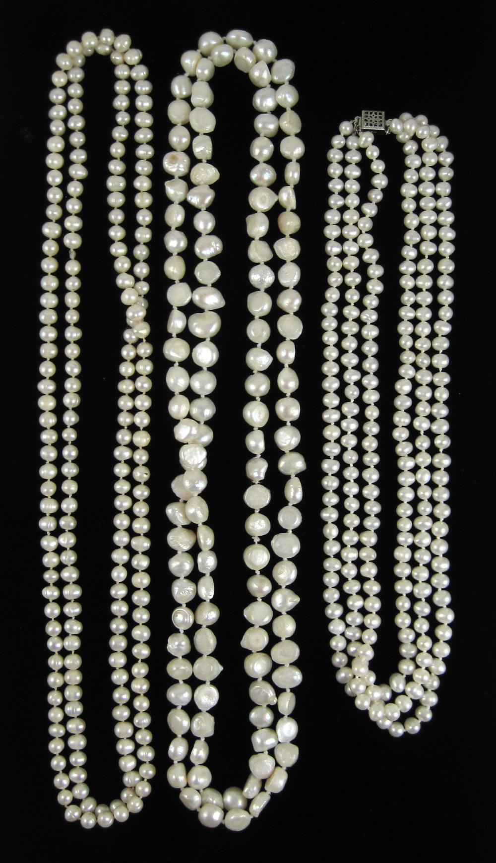 THREE BAROQUE WHITE PEARL