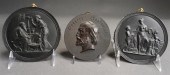 THREE BASALT ROUND PLAQUESThre