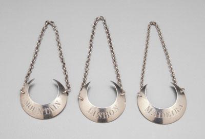 Three Bateman silver labels: