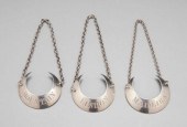 Three Bateman silver labels: c
