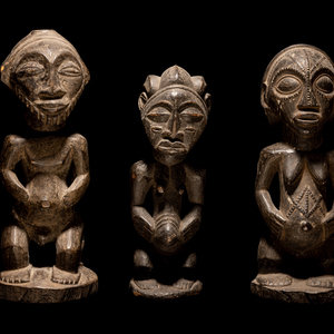 Three Baule Wood Figures West