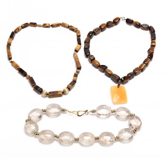 THREE BEAD NECKLACES To include: