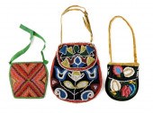 THREE BEADED POUCHES, AMERICAN