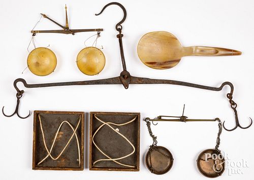 THREE BEAM SCALES, 19TH C.Three