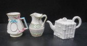 THREE BELLEEK PARIAN PORCELAIN