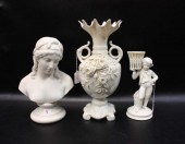 THREE BELLEEK PARIAN PORCELAIN