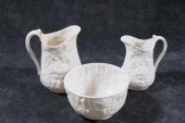 THREE BELLEEK PORCELAINS, MASK