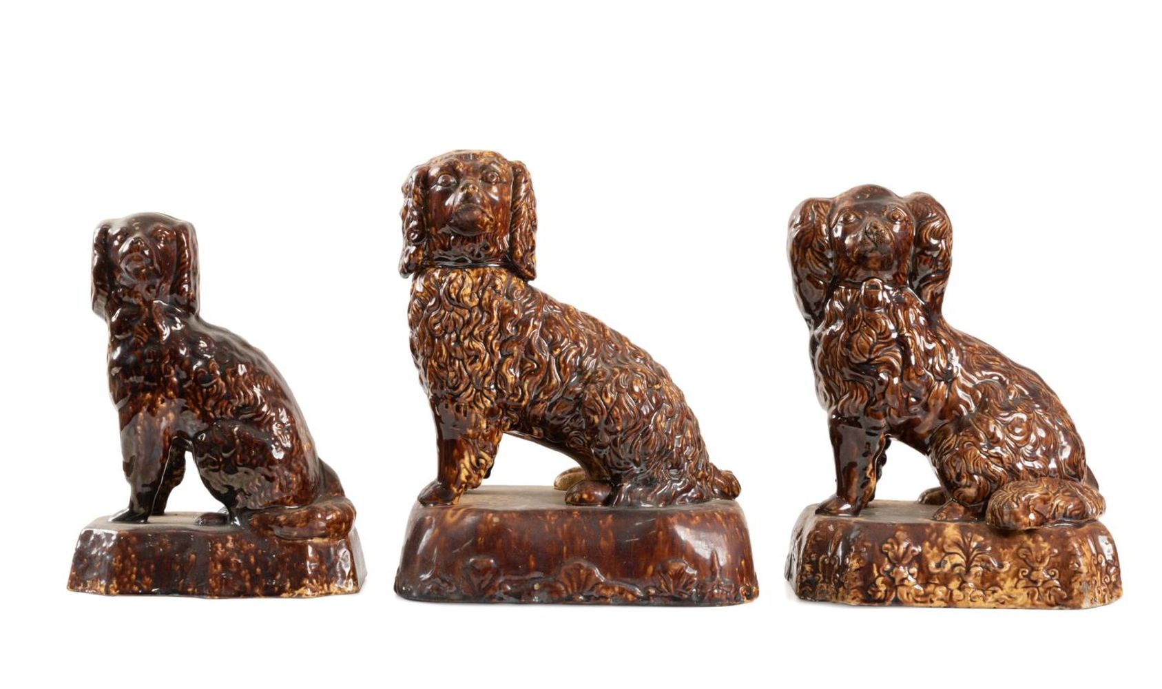 THREE BENNINGTON BROWN GLAZED
