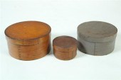 THREE BENTWOOD BOXES.  America