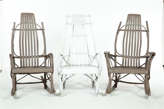 THREE BENTWOOD ROCKING CHAIRS. 