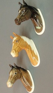 Three Beswick porcelain horseh