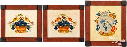 THREE BILL RANK OIL ON VELVET