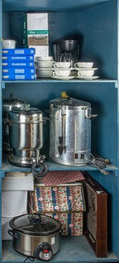 THREE BIN OF CATERING ACCESSOR