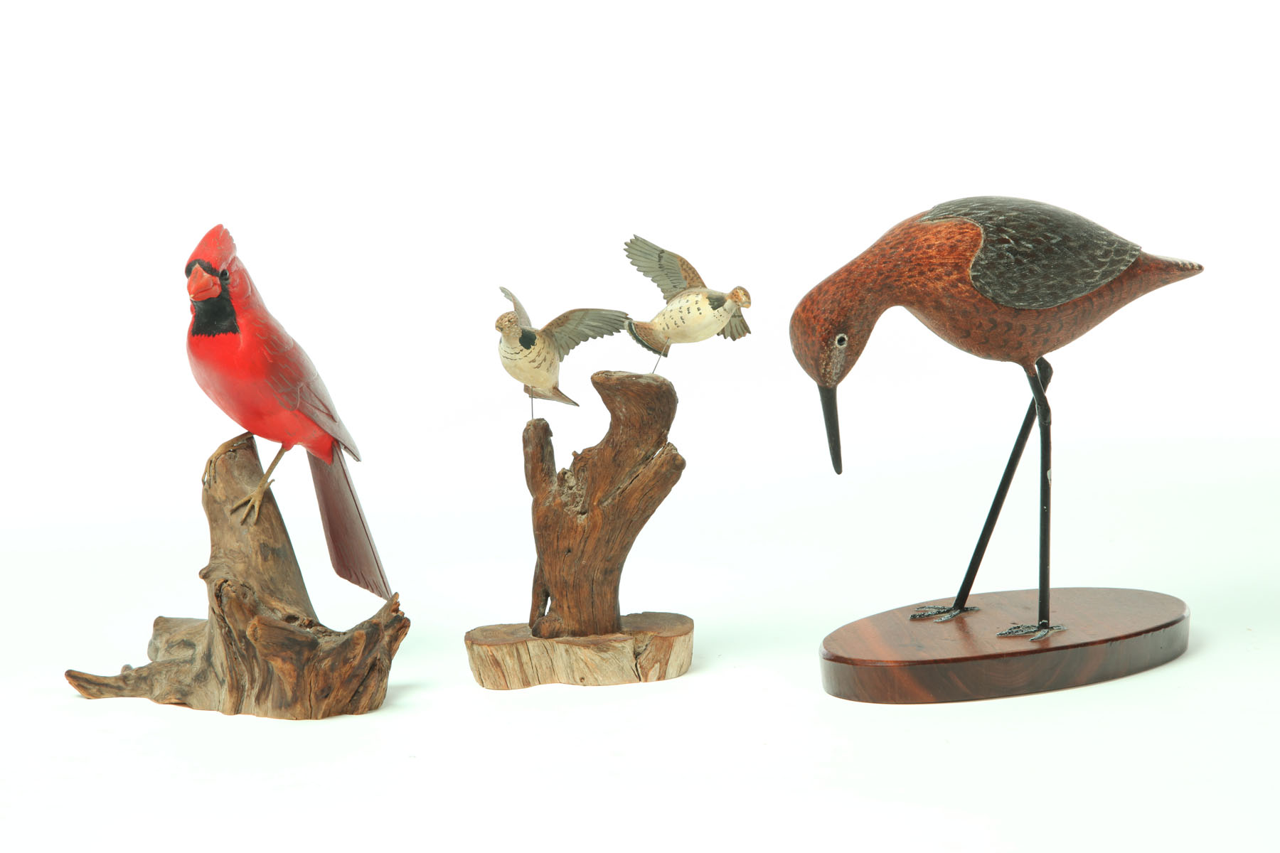 THREE BIRD CARVINGS.  American  2nd
