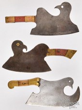 THREE BIRD-FORM FOOD CHOPPERS,