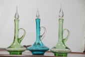 THREE BISCHOFF GLASS DECANTERS